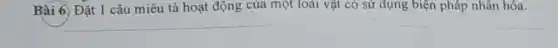 Bài 6. Đặt 1 câu miêu tả hoạt động của một loài vật có sử dụng biện pháp nhân hóa.