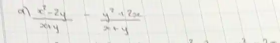 a) (x^2-2 y)/(x+y)-(y^2+2 x)/(x+y)