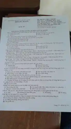 TRUONG AODANC OUANGN AM
KIIOA KT DI RI
Ma de: 493
Chọn phương dn đúng và tô đen vào phiếu trả lời trắc nghiệm.
Câu 1: Với thiết bi lanh nàng lượng tác nhân nhận từ bên ngoài là do
A. Thiết bi tóa nhiét
B. Máy nén hay còn gọi là Lốc
D. Dọng co đốt trong
C. Thân vo
Câu 2: Biện pháp giảm giá thành sản phẩm ân uống
A. Giam chi phi nguyên, nhiên liêu cho mỗi đơn vị sàn phẩm
B. Giâm số lượng lao động gián tiếp
C. Giam chi phi nhân công trực tiếp
D. Thi cá đều đúng
Câu 3: Chi phí quản lý (như chi phí trả lương các cán bộ.nhân viên không trực tiếp tham gia sản
xuất, các loại chi phi vǎn phòng ...) thuộc nhóm chi phí
A. Chi phi cố đinh
C. Giá thành sản phẩm
Câu 4: Khi nhập nguyên liệu chế biến cần chú ý
B. Chi phí chế biến
D. Chi phi biến đổi
(A) Xuất sứ của nguyên liệu - Han sử dung - Bao bi - Phương tiện vận chuyển - Chất lượng thực tế
của nguyên liệu - Xử lí ngay các nguyên liệu không đảm bảo yêu cầu
B. Xuất sứ của nguyên liệu - Hạn sử dụng - Chất lượng thực tế của nguyên liệu - Xử lí ngay các
loại nguyên liệu không đảm bảo yêu cầu
C. Xuất sứ của nguyên liệu - Hạn sử dụng - Phương tiện vận chuyển - Chất lượng thực tế của
nguyên liệu - Xử li ngay các nguyên liệu không đảm bảo yêu cầu
D. Xuất sứ của nguyên liệu - Hạn sử dụng - Bao bi - Phương tiện vận chuyển - Chất lượng thực tế
của nguyên liệu.
Câu 5: Với món gà rán thì bột chiên giòn được xếp vào nhóm:
A. Nguyên liệu
C. Gia vị và phụ gia
(B) Nguyên liệu phụ
D. Nguyên liệu chính
Câu 6: Việc kiểm tra tình trạng của thiết bị trong khi làm các công việc chế biến hàng ngày thuộc
nhiệm vụ của
A. Nhân viên kỹ thuật và bộ phận an ninh
B. Đội ngũ nhân viên phục vụ
C. Bếp trường và các nhân viên bếp
(D. Tất cả đều đúng
Câu 7: Để trở thành một đầu bếp cần hội tụ đủ các yêu cầu:
A. Kiến thức về ẩm thực, dày dan kinh nghiệm trong việc chế biến món ǎn.
B. Khà nǎng quản lý, tổ chức một bếp ǎn
C. Cần phải rèn luyện các kỹ nǎng như kỹ nǎng quản lý nhân sự trong bếp, kỹ nǎng lập kế hoach,
kỹ nǎng tổ chức và cả kỹ nǎng. __ đi chợ
(D) Tất cả các ý trên
Câu 8: Đối tượng quản trị của bộ phận chế biến món ǎn
A. Thị trường tiêu thụ
C. Nguyên và nhiên liệu chế biến
B. Con người (đầu bếp, nhân viên phục vụ,phụ bếp __
D. Tất cả các yếu tố trên
C. 06 tháng
(D.) 03 tháng
Câu 10: Khi sử dung lò vi sóng có thể
A. Chứa đựng thực phẩm trong các dụng cụ kín hoàn toàn và làm chín trứng bằng lò
B. Sử dụng các dụng cụ bằng kim loại khi nướng
C. Lò đang hoạt động không mở cửa lò
(D. Tất cả đều sai
(De thi gồm 40 câu trắc nghiệm)