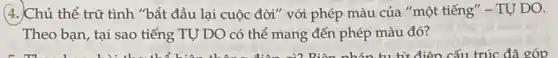 (4.)Chủ thể trữ tình "bắt đầu lại cuộc đời" với phép màu của "một tiếng " - TỰ DO.
Theo bạn, tại sao tiếng TỰ DO có thể mang đến phép màu đó?