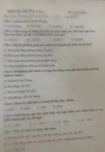 AND
Hovaren 9:m.
__
có ten goh
Acid nho
C. Aeid ran
D. Aeid man
đong của chất ran màu trong sản xuất nước giay linh
V Tế không được vượt quil?
A so orne
n. =0.04^n
c 50,05%
so,oets
phương pháp bảo quân theo nguyên tắc định chỉ sự sống?
phap len men
11. Bao quan bang phương phap lam kho
C. Bao quan bang phương pháp thanh tring.
D. Bao quan hàng phurong phap lam lanh.
Chus. Hai thanh phố chiếm tỷ trọng tiêu dùng nước giai khác đông chai lớn
nhất có nước
A. Hi Noi: Hai Phong
B. Da Nẵng: Hà Nội
C. Ho Chi Minh Hà Nội
D. Hai Phong: Hồ Ch Minh
Câu 5. Nồng độ chất khô có trong đường chày chiếm:
50% 
B. 60% 
C. 70% 
D 80% 
Câu 6. Khối lượng quả khi thực hiện sếp hộp chiếm bao phần trǎm so với
đồ hộp?
A 1230% 
55-80% 
35 60% 
D 65-9094
Câu 7. Yêu cầu khi sử dụng chất màu:
A. Không duye gay ngô doc tich loy không chứa các tạp chất
B. Có tinh dong nhất cao, phài chứa trên 60%  phẩm màu nguyên chất
đều sai