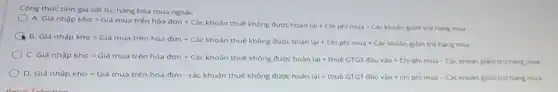 Công thức tính giá vật tư, hàng hóa mua ngoài:
A. Giimbyphho=Giamuatrilnhiaddon+Cackhodanthuk.hhingdurchoinkgi+Chighim
a- Các khoản giảm trừ hàng mua
C B.
(https://www.sin.com/the-halish/clibershinding/grandparen/sperimail.co
C.
Singles/html/ama/club.com/2023/03/09/6407544444570202639999920202|0202
D. C. https://www.historich.com/etC./press/philition/bering/was.letter/sp