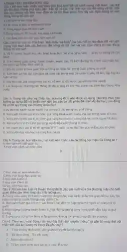 DUNG /BAI
lược điền biến hoà bình"đối với cách mạng Việt Nam, nào thế
lực thủ địch chứng phả toán điện trên tết cả các một .linh vực của đơn sống xã hỏi. Mỗi
linh vực chung xác định mục đích và vai trò khác nhau Em hily xie dinh thông tin nào
dung, thong tin nio eal?
A Lily kinh to lam hàng đầu
B.Lily chinh to tarn tư tưởng mili nhọn
để đều tranh
D Dong quan su để rân đe, nằn sang can thiep
E Loidung dan tộc tôn giáo làm ngoi no
Câu 2 Khi bàn luân về Thủ đoạn "diễn biến hoà bình" của các thế lực thú địch đối với cách
Việt Nam trên các lĩnh vực đời sống xã hội. Em hãy xác định thông tin nào đồng.
thong tin nào sai?
A. VB turturing Xuyen tạc, phù nhân khoa học của chủ nghĩa Mac-Lenin tư tương Hồ Chí
Minh
B. Trên không gian mang Tuyên truyền, xuyên tạc,đá kich durong loi.chinh sach dân tộC.
tồn giáo của Đảng Nhà nước ta
C. Doi phi chinh tri hoá quân đội và Công an nhân dân trong Quốc phòng, an ninh
D. Trên linh vư dân tộc tôn giáo sử dụng các trang web để tuyên truyền, lôi kéo, tộp hợp dư
luận xã hội
E. Gây bức xúc, bất công trong các cơ sở kinh tế vốn nước ngoài hoặc liên doanh
F. Lợi dung các phương tiện thông tin đại chủng để bôi nhọ,xuyên tạc lãnh đạo Dáng, Nhá
nước
Câu 3. Trong các phương thức sau, phương thức nào được áp dụng ,phương thức nào
không áp dụng đối với tuyển sinh đào tạo cán bộ cấp phân đội trình độ đại học, cao đẳng
hệ chính quy trong các trường Quân đội?
A.ưu tiên xét tuyến và xét tuyển học sinh giỏi cấp trung học phổ thông.
B. Xét tuyến từ kết quả kì thi đánh giá nǎng lực do các trường đại học trong nước tố chứC.
C. Xét tuyển từ kết quả kì thì đánh giá nǎng lực do các trường đại học nước ngoài tổ chứC.
D. Xét tuyến từ kì thi đánh giả nǎng lực do Bộ Quốc phòng tổ chứC.
E. Xét tuyển dựa vào kì thi tốt nghiệp THPT quốc gia do Bộ Giáo dục và Đào tạo tố chứC.
G. Xét tuyến dựa vào học bạ trung học cơ sở
Câu 4: Trong các học viện sau, học viện nào thuộc nào hệ thống học viện của Công an?
A.Học viên kĩ thuật quân sự.
B.Học viện cảnh sát nhân dân
C.Học viện an ninh nhân dân.
D.Học viện khoa học quân sự.
E.Học viện Quốc tế.
F.Học viện Chính tri.
G.Học viện Hậu cần.
Câu 5: Khi bàn bàn luận về truyền thống đánh giặc giữ nước của địa phương. Hãy cho biết
quan điếm của mình trog các tình huống sau:
A.Trong cuộc sống thời bình, Nam cho rằng không cần dành nhiều thời gian để học tập tìm
hiếu về những truyền thống trong chiến đấu.
B. Bình luôn tham gia tích cực vào hoạt động đến ơn đáp nghĩa với người có công với tổ
quốc
C.Nhà trường thường xuyên tuyên truyền những gương sáng trong chiến đầu bảo vệ quê
hương.
D. Trong cuộc sống thời bình, ở địa phương không cần phải có bộ đội địa phương.
Câu 6: Theo em,hoạt động nào sau đây thế hiện truyền thống "sự gắn bó máu thịt với
nhân dân của lực lượng vũ trang địa phương"?
A. "Thóc không thiếu một cân, quân không thiếu một người"
B. "Ba dám đang", "Ba sân sàng"
C. Đoàn kết quốc tế
D. Tự lực cánh sinh dựa vào sức mình là chính