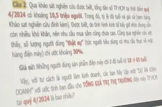 hàng điện máy) chi uớc khoàng 30 % . tai quy 4/2024 la bao nhieu?