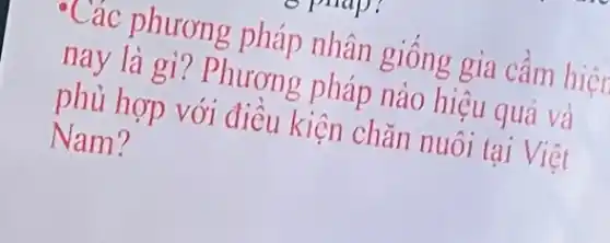 Tác phương ; pháp nhân giống gia cầm hiệ
nay là gì? Phương pháp nào hiệu quả và
phù hợp với điều kiện chǎn nuôi tại Việt
Nam?