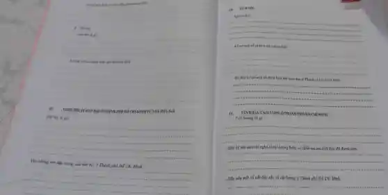 and on think
__
__
__
11. NGHE HUATILAL BộIờm ẢNH PHÓ Hồ CHIMINH Tỉ YXU'A DEN NAY
get?
__
__
III. KICH NON
__
vở Aịch nót mà em bies
__
serve
số đoàn kịch nói hiện nay ở Thành phd	Minh
__
asserves
seen
seasons
IV. SÂN KHÁU CẢI LƯƠNG ỞTHANH PHÓ HOCH MINIT
. Cài lương là gì
__
 .
__
- Hãy kể tên một vài nghệ sĩ cải lương hoặc vở diễn mà em biết hay đã được xem.
pencertism missummer
- Hãy nêu một số nét đặc sắc về cải lương ở Thành phố Hồ Chí Minh.
__